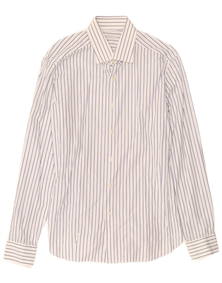 GIANFRANCO FERRE Chemise Homme Taille 42 16 1/2 Grand Coton Rayé Bleu