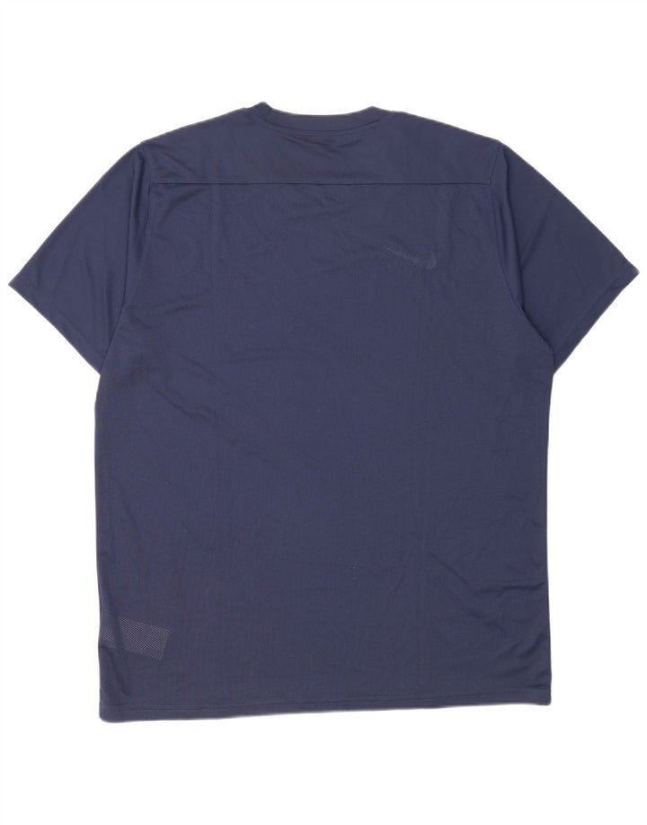 Nike Hommes Dri Fit T-Shirt Haut 2XL Bleu Marine Polyester