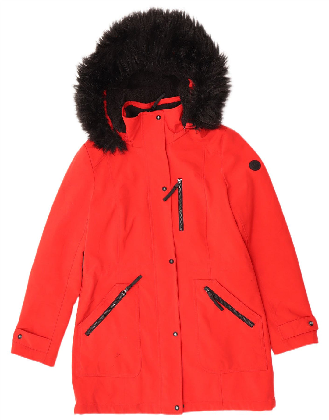 Calvin Klein Veste Parka à capuche pour femme UK 10 Petit Rouge Polyester