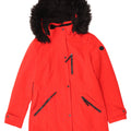 Calvin Klein Veste Parka à capuche pour femme UK 10 Petit Rouge Polyester