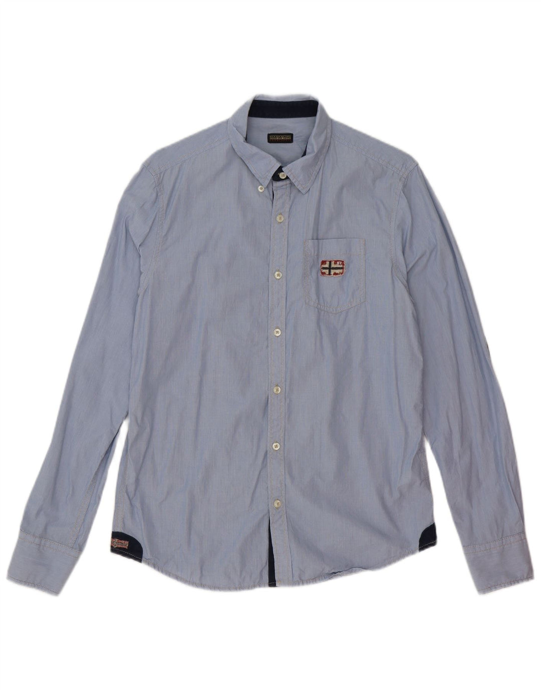 Napapijri Chemise Homme Bleu Moyen Rayé Coton