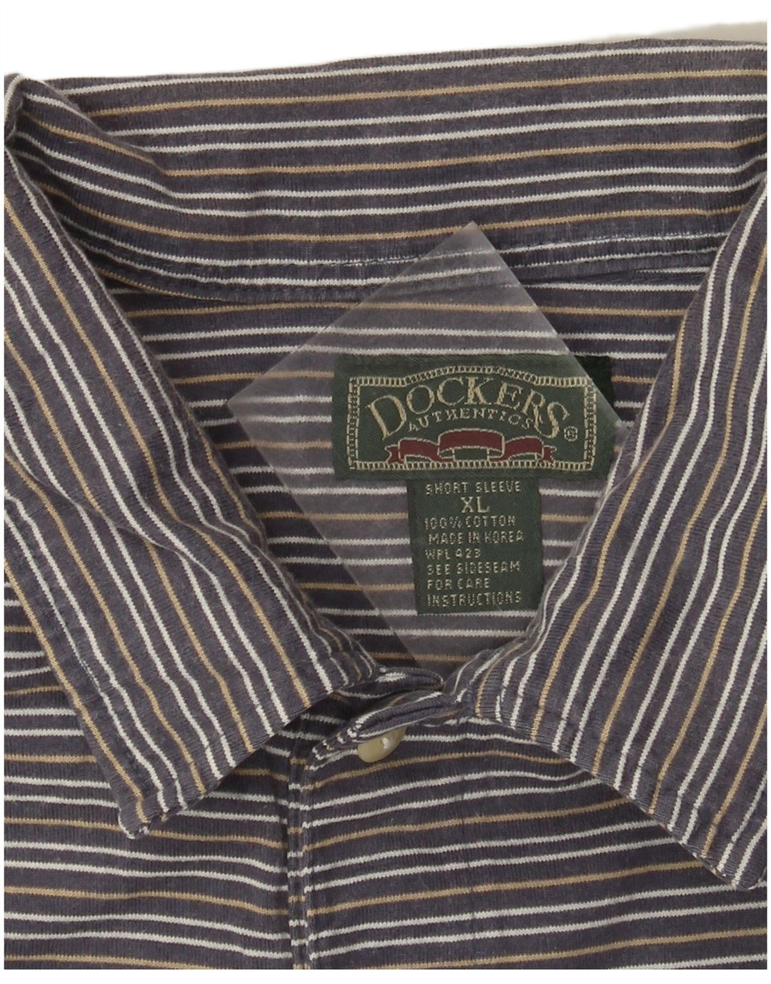 Dockers Polo Homme XL Gris Rayé Coton