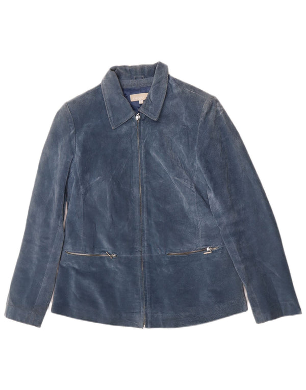 Project Veste en daim pour femme UK 10 Petit cuir bleu