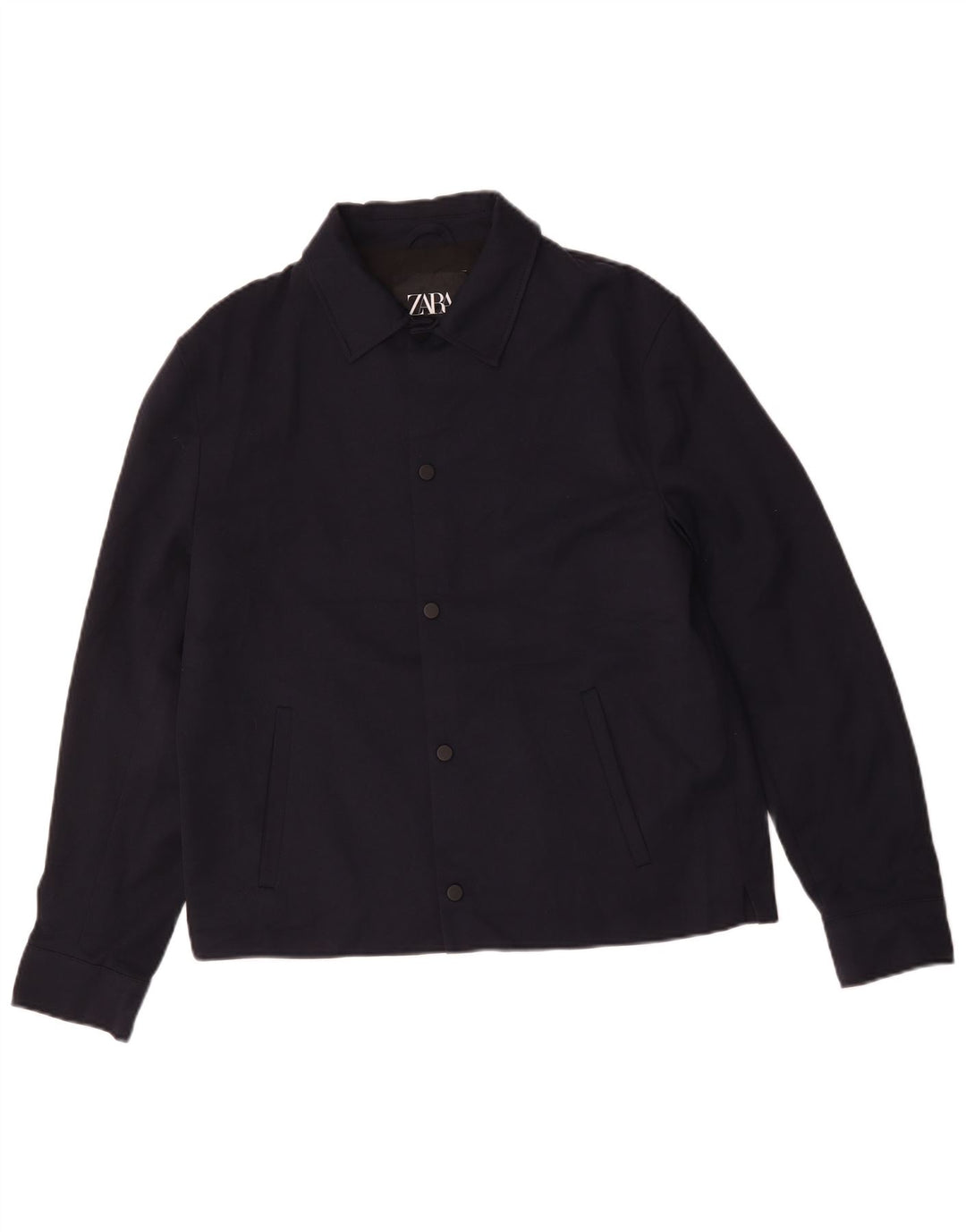 Zara Veste Bomber Homme UK 40 Large Bleu Marine Polyester
