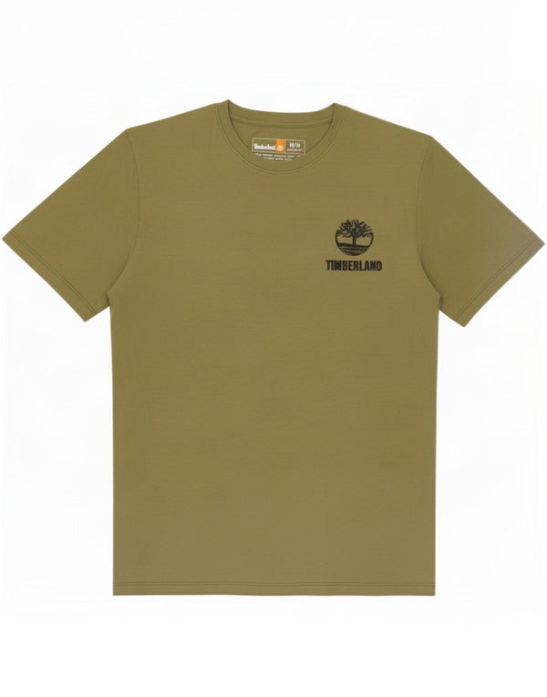 Timberland Tee-Shirt Regular Fit Graphic Homme Vert Moyen Coton