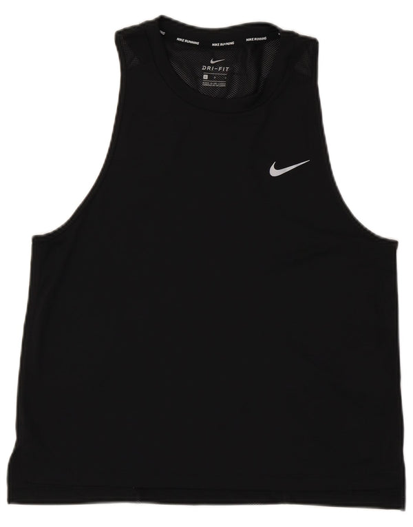Nike Womens Dri Fit Débardeur UK 14 Large Noir Polyester