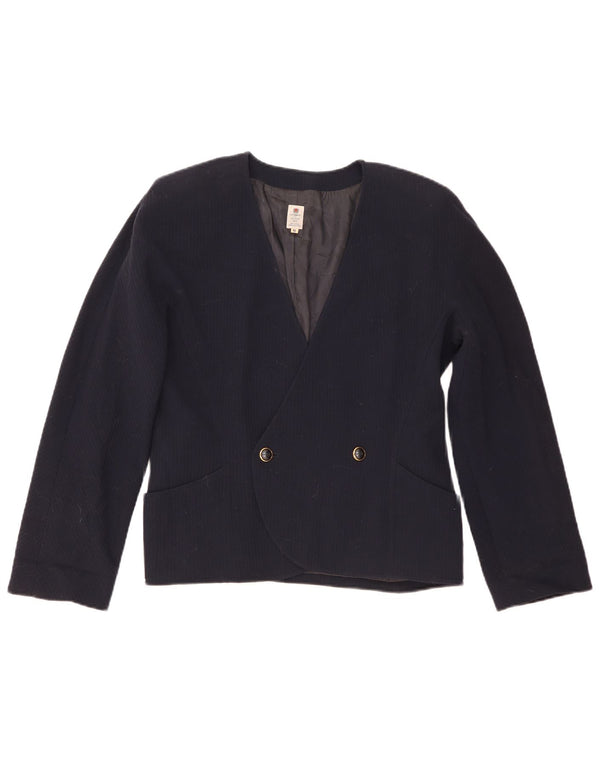 Ungaro Veste Blazer Croisée Femme IT 48 XL Bleu Marine Laine