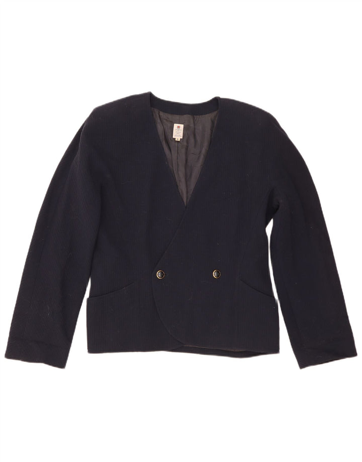 Ungaro Veste Blazer Croisée Femme IT 48 XL Bleu Marine Laine