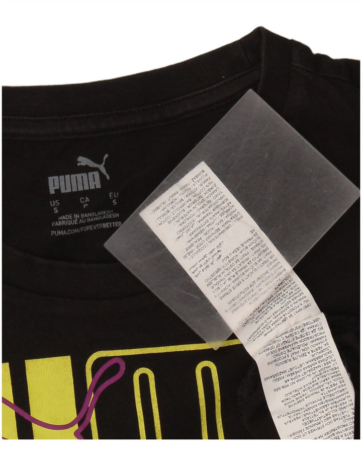 Puma T-shirt graphique pour homme, petit, noir, coton