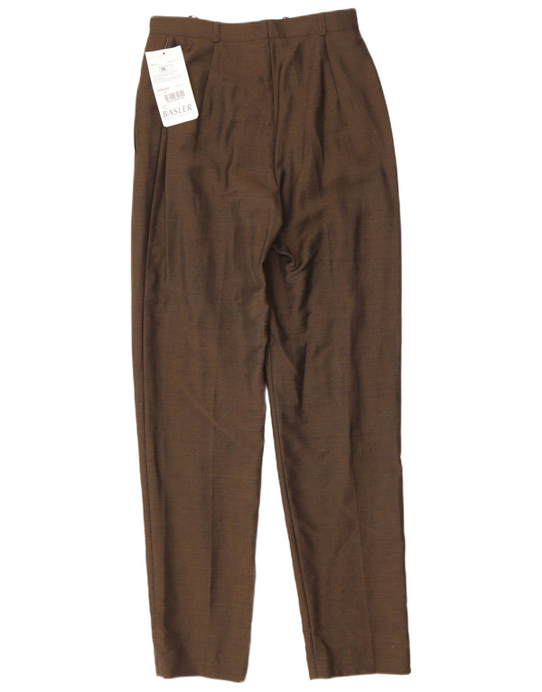 Basler Pantalon de costume fuselé taille haute pour femme UK 10 Small W26 L31 Kaki