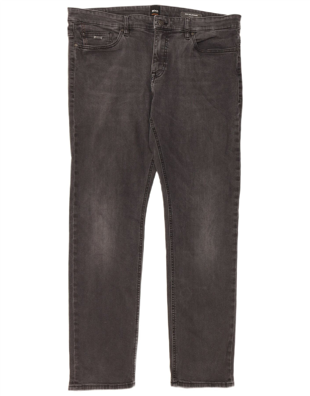 Hugo Boss Jean Slim Delaware W38 L34 Homme Gris Coton