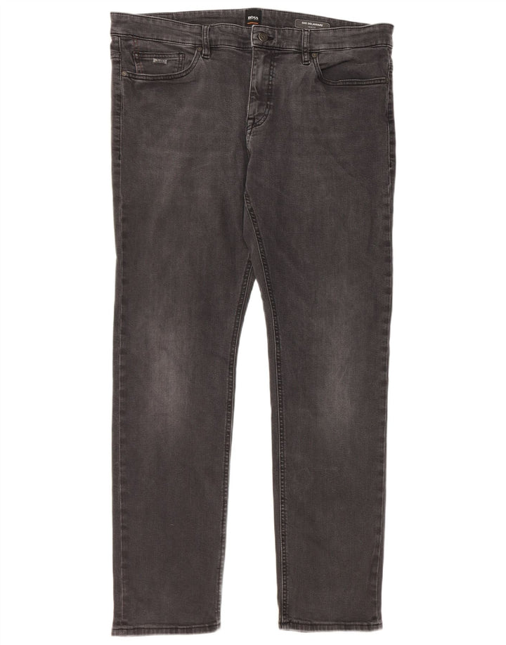 Hugo Boss Jean Slim Delaware W38 L34 Homme Gris Coton