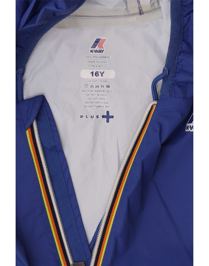 K-Way Veste de pluie à capuche garçon 15-16 ans Bleu Polyamide