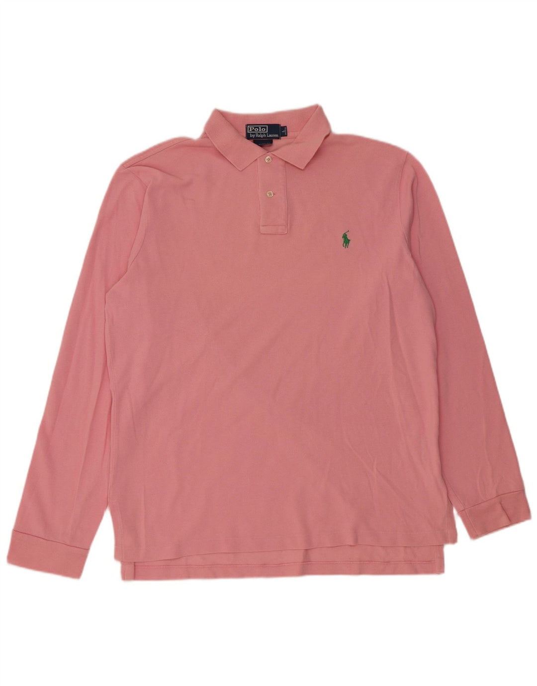 POLO RALPH LAUREN Polo à manches longues pour homme, coupe personnalisée, grand coton rose