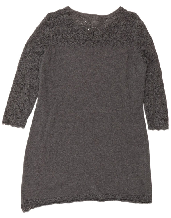 Fat Face Robe pull à manches 3/4 pour femme UK 14 Gris moyen Coton