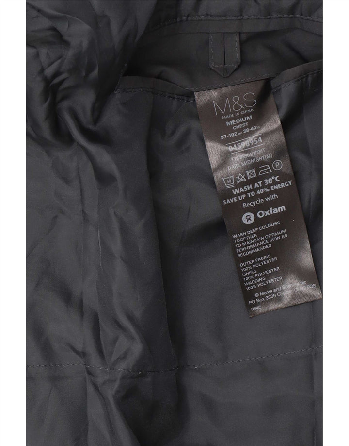 Marks & Spencer Trench-Coat Homme UK 38/40 Polyester Noir Moyen