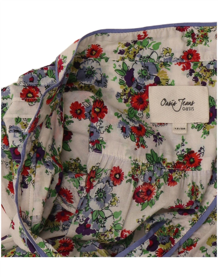 Oasis Robe trapèze pour femme UK 42 Medium Blanc Floral