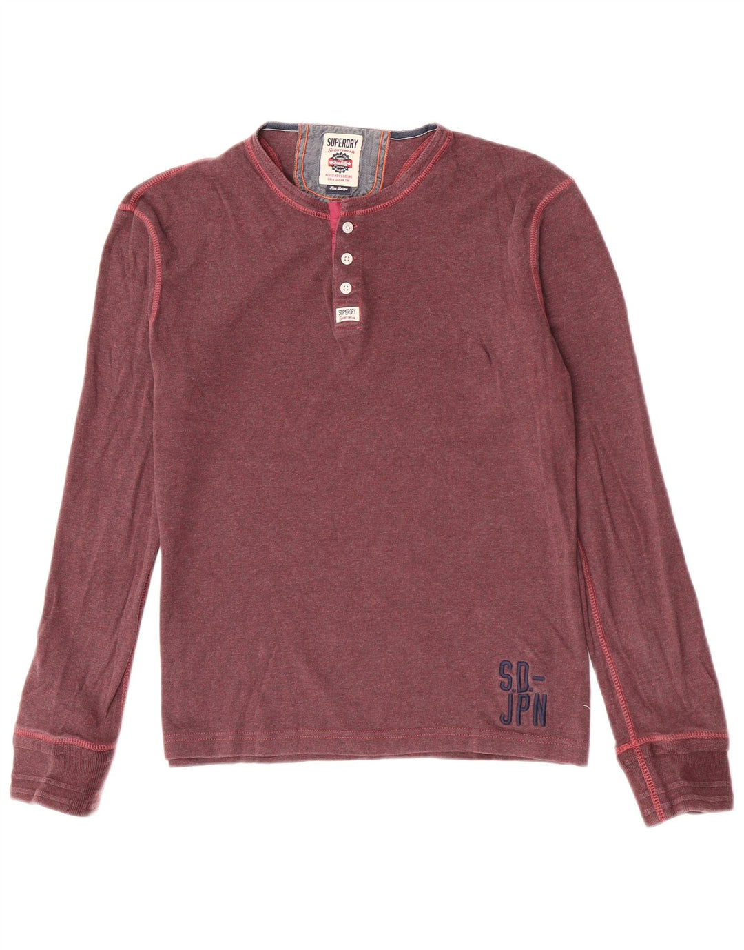 Superdry Haut coupe slim à manches longues en coton marron grand homme