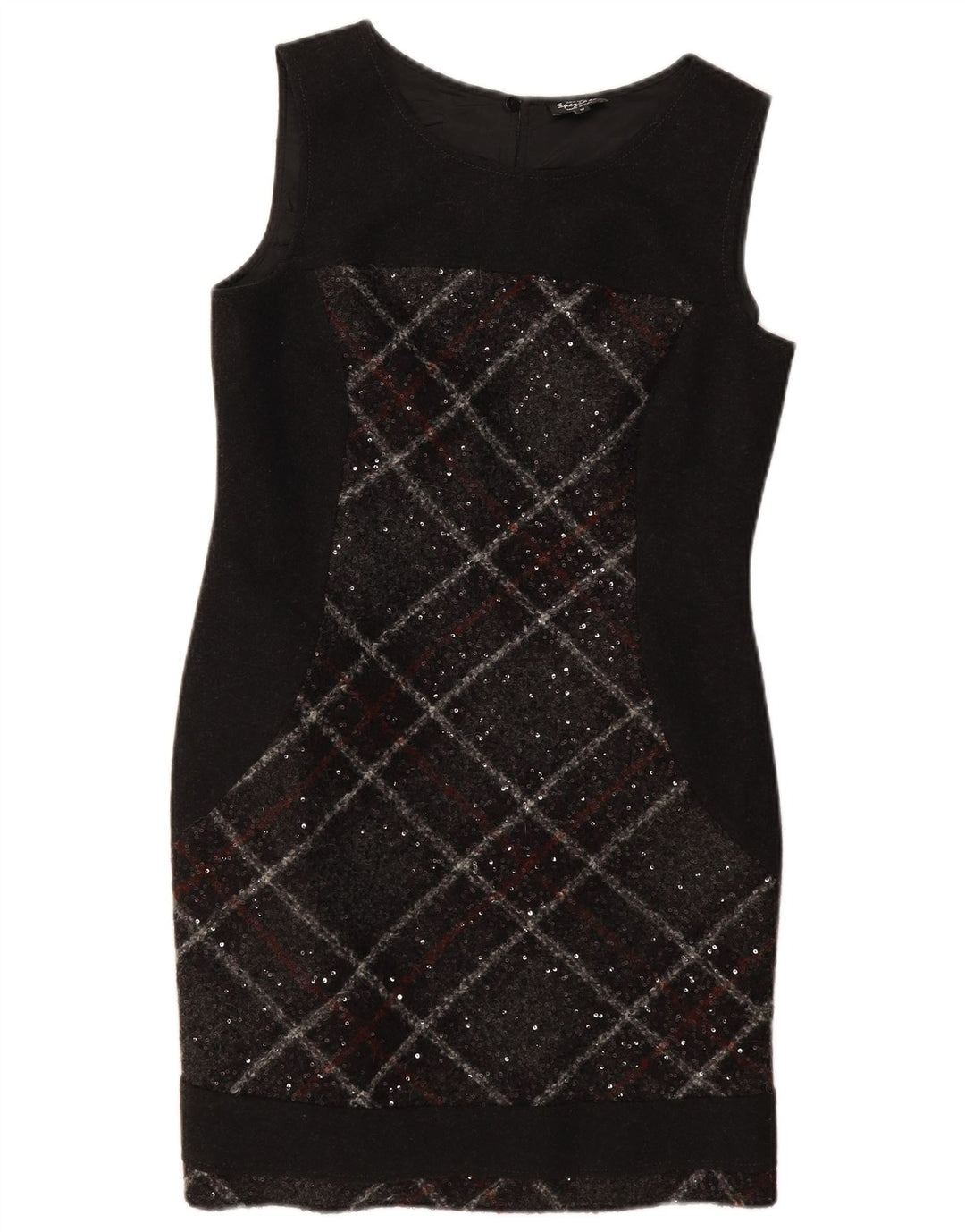 Marks & Spencer Robe fourreau Per Una pour femme UK 12 à carreaux noirs moyens
