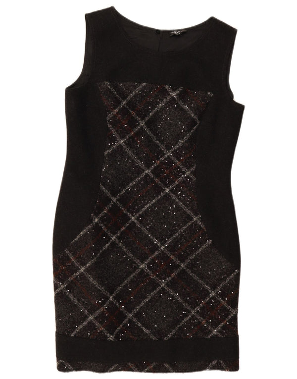 Marks & Spencer Robe fourreau Per Una pour femme UK 12 à carreaux noirs moyens