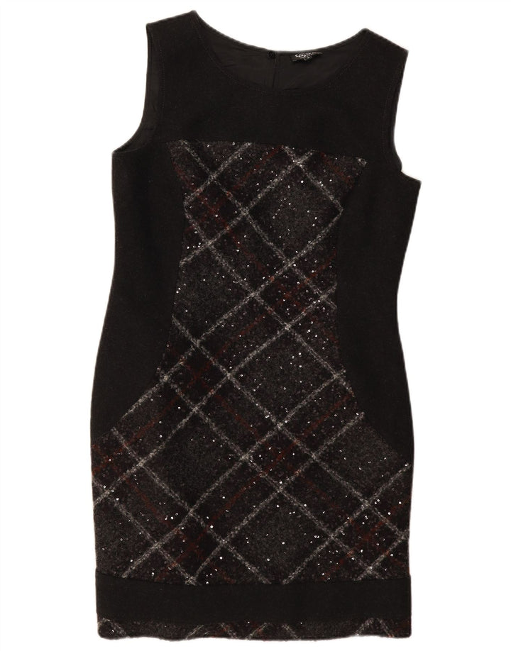 Marks & Spencer Robe fourreau Per Una pour femme UK 12 à carreaux noirs moyens