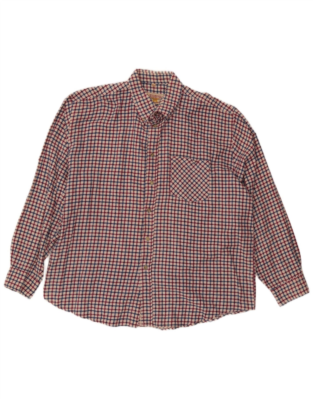 VINTAGE Chemise en flanelle pour hommes 2XL Coton à carreaux rouge