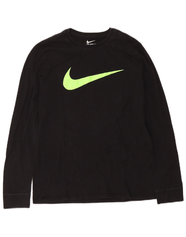 Nike Haut à manches longues pour homme Coupe athlétique en coton noir moyen