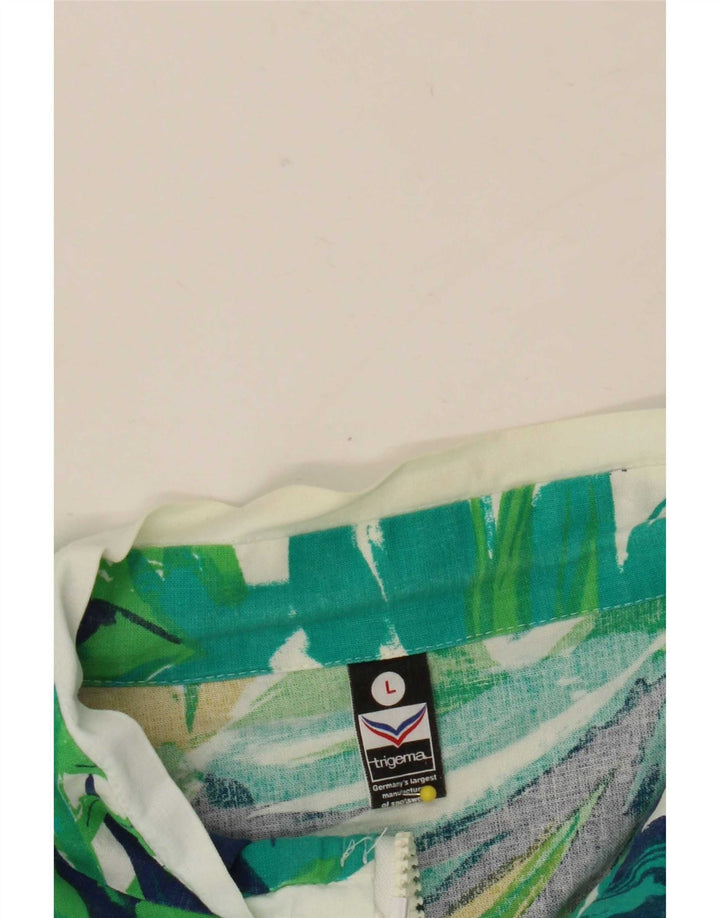 Trigema Veste de survêtement surdimensionnée pour femme UK 16 Large Vert Floral