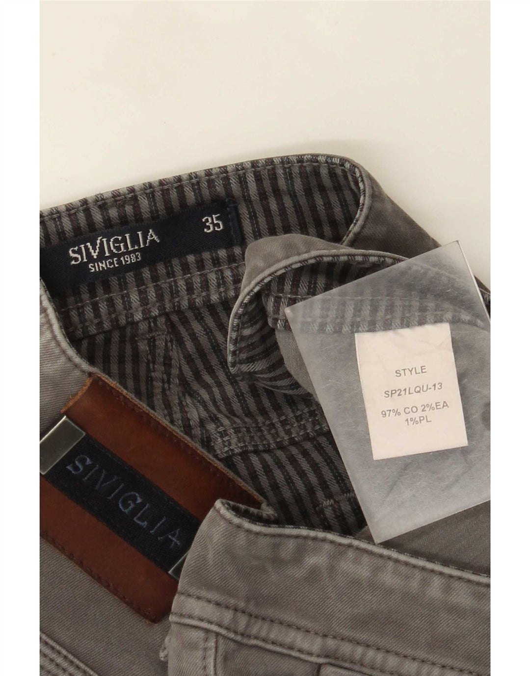 SIVIGLIA Jean Droit Homme W35 L30 Gris Coton
