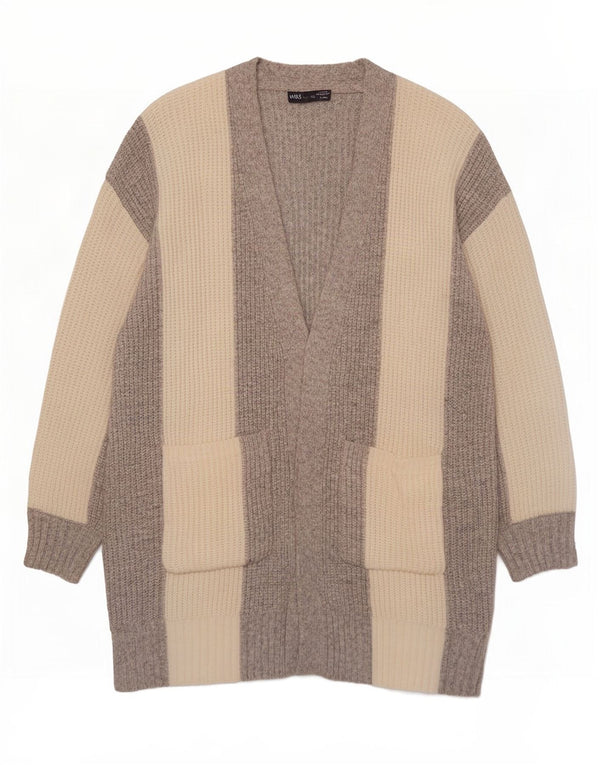 Marks & Spencer Pull cardigan long pour femme UK 14 Gris moyen
