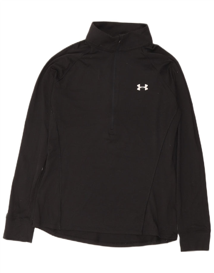 UNDER ARMOUR Haut de survêtement à col zippé pour femme UK 12 Noir moyen