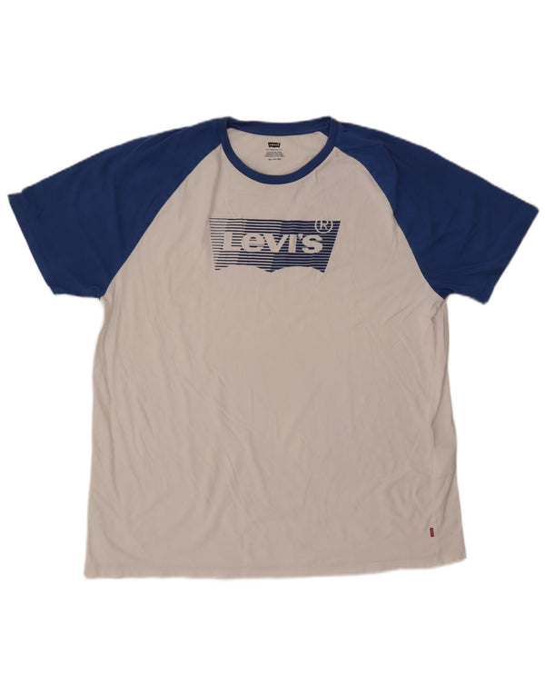 Levi's T-Shirt Graphique Top 2XL Homme Blanc Colorblock