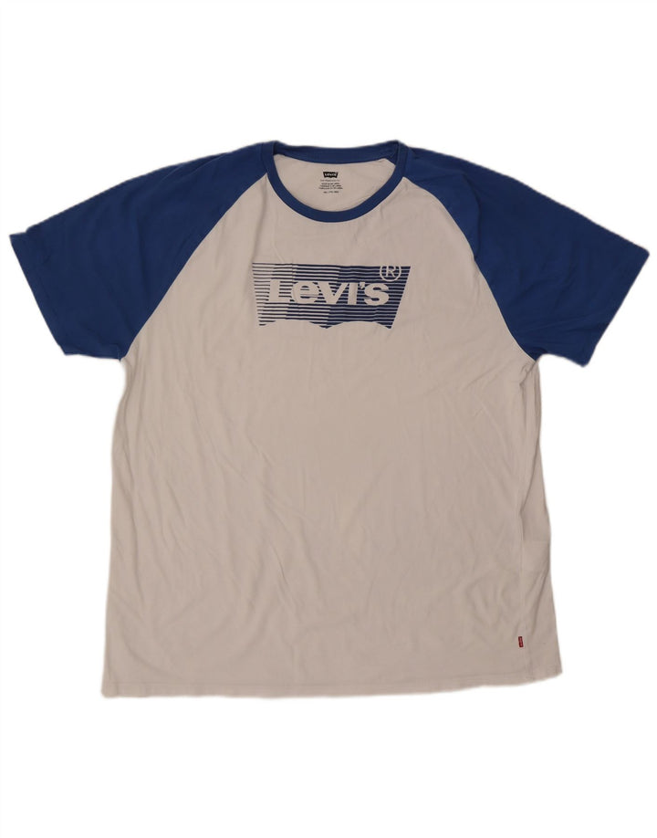 Levi's T-Shirt Graphique Top 2XL Homme Blanc Colorblock