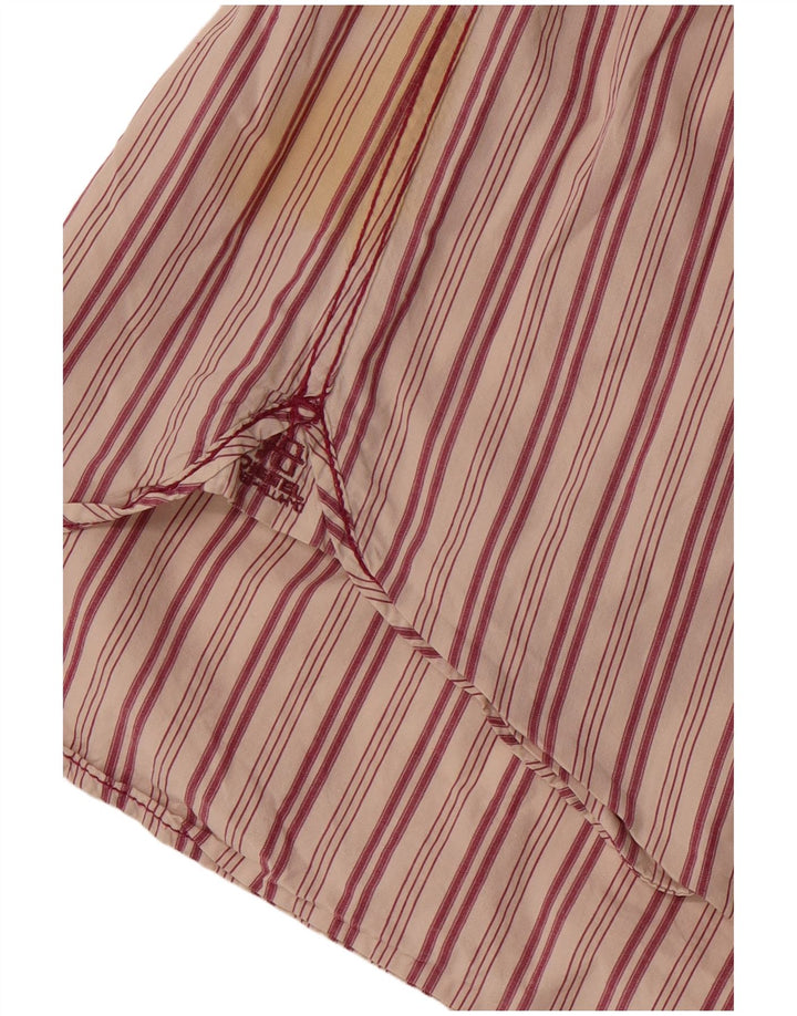 Chemise à Manches Courtes Homme Diesel Coton Rayé Rouge Moyen