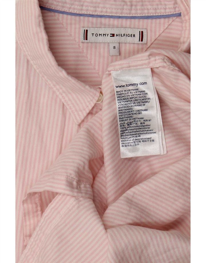 Tommy Hilfiger Chemise Femme US 8 Coton Rayé Rose Moyen