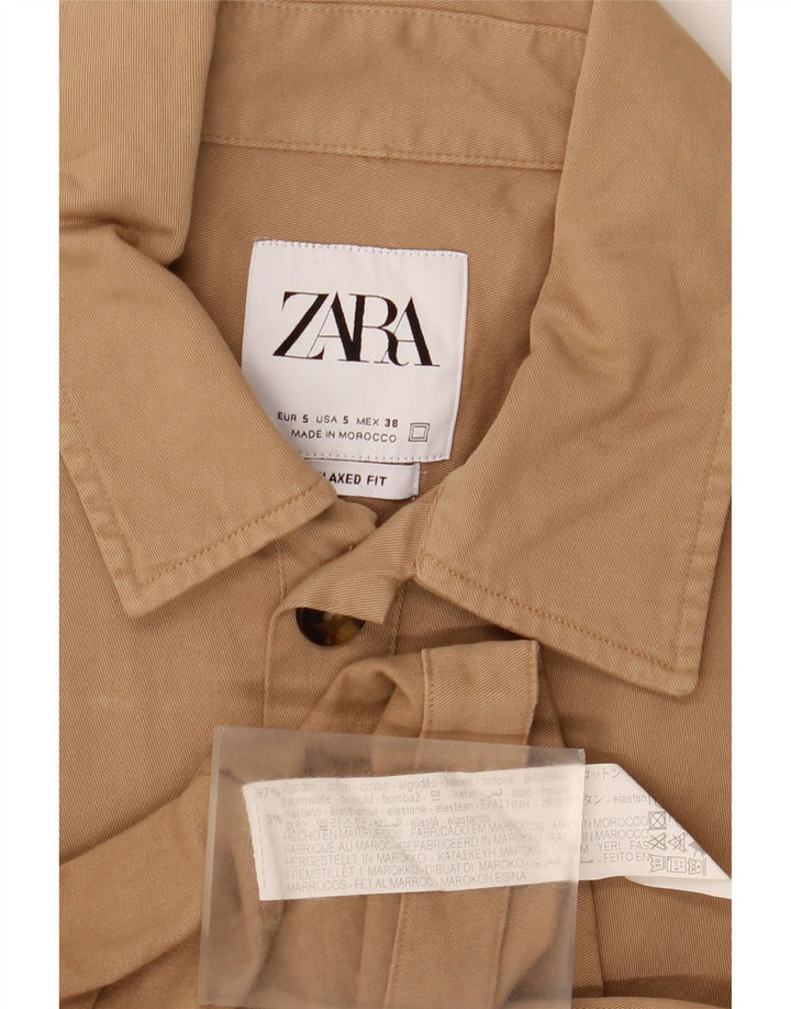 ZARA Chemise coupe décontractée petit coton beige