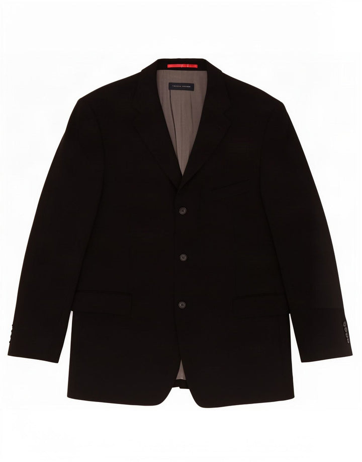 Tommy Hilfiger Veste blazer à 3 boutons pour homme UK 38 Laine vierge noire moyenne