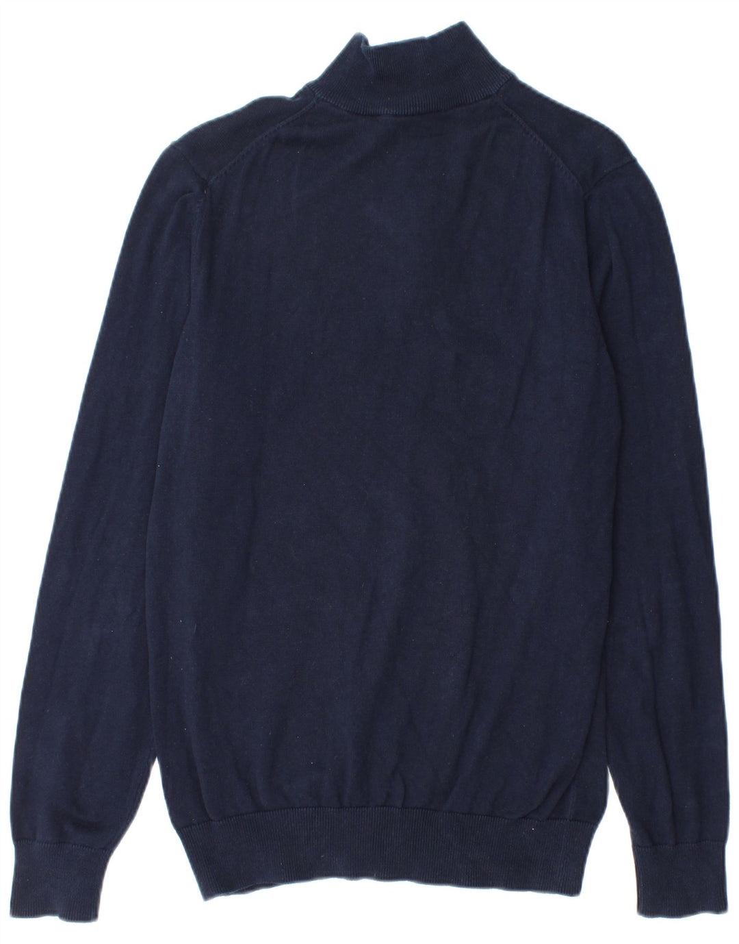 Crew Clothing Pull col zippé pour homme en coton bleu marine moyen