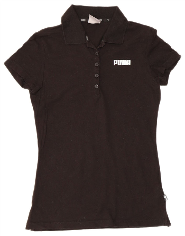 Puma Polo Femme UK 8 Small Noir Coton