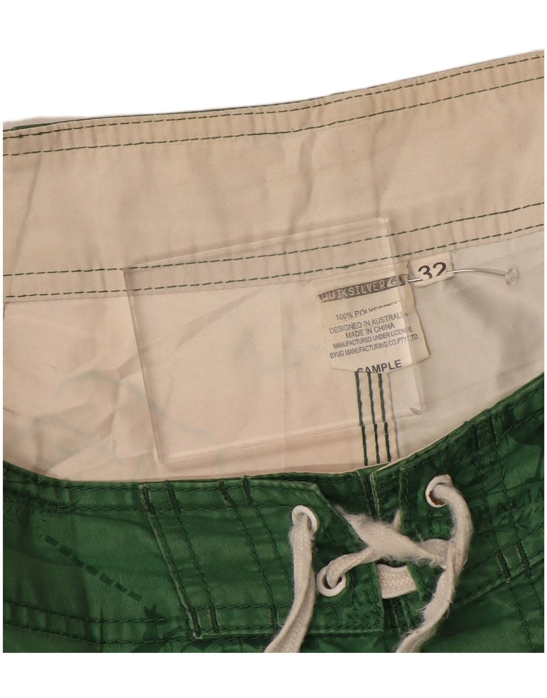 Quiksilver Short de Bain Graphique Homme Rayé Vert Moyen Polyester