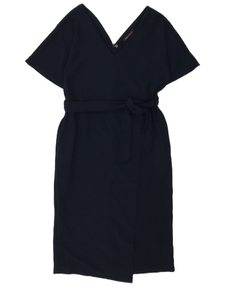 Marks & Spencer Robe portefeuille pour femme UK 12 Polyester bleu marine moyen