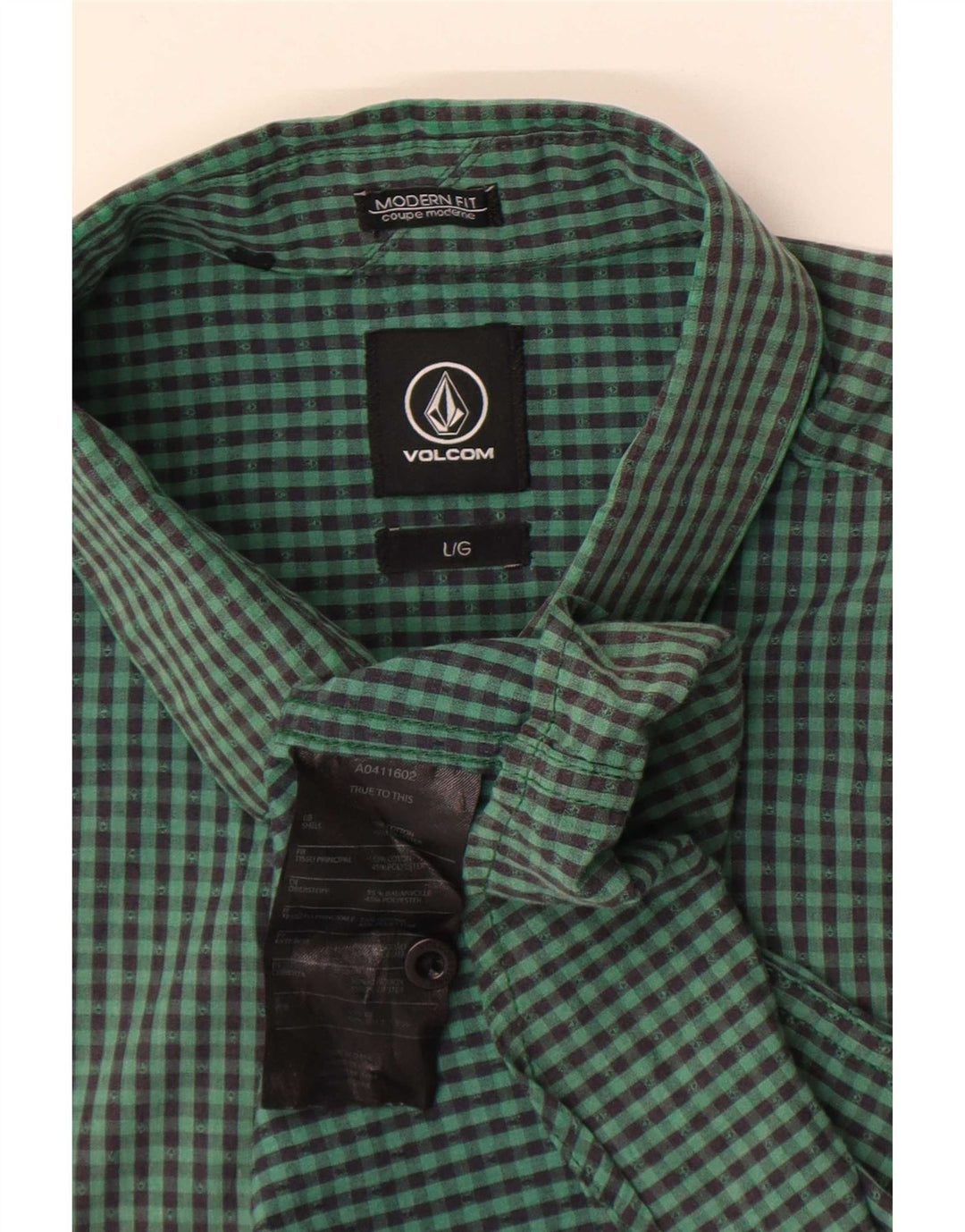 Volcom Chemise à manches courtes pour homme Coupe moderne Grand coton vichy vert