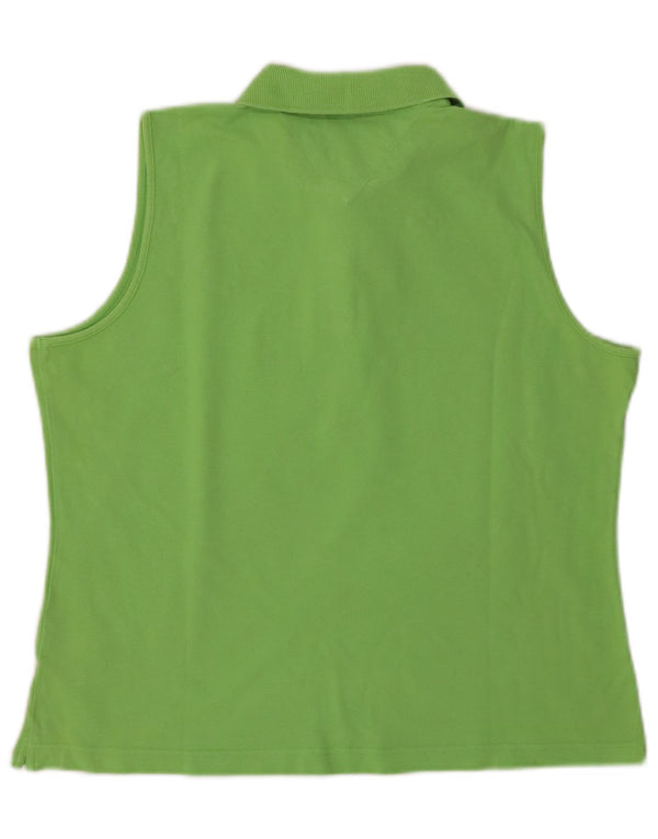 TOMMY HILFIGER Polo de golf sans manches pour femme UK 16 Grand coton vert