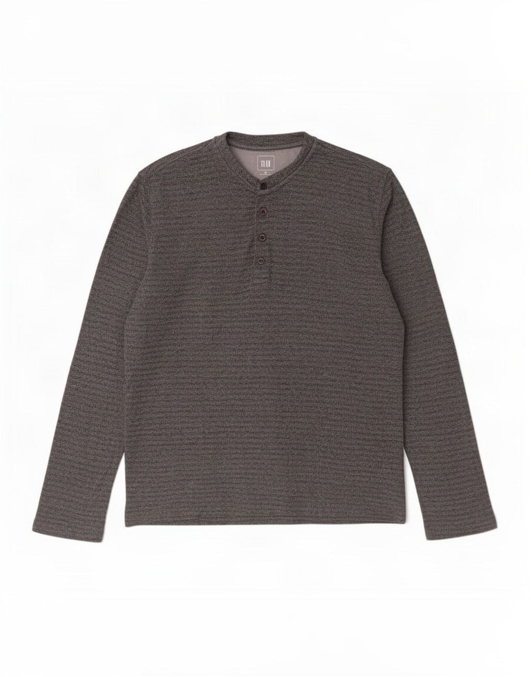 Gap Haut Homme Manches Longues Coton Rayé Gris Moyen