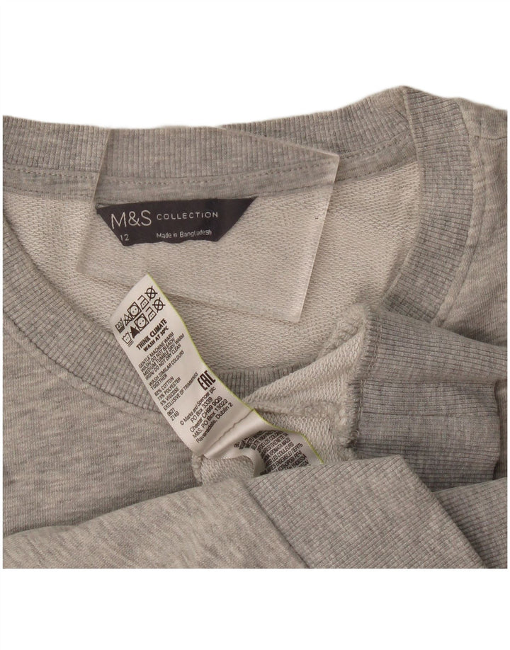Marks & Spencer Sweat-shirt pour femme UK 12 Gris moyen Coton