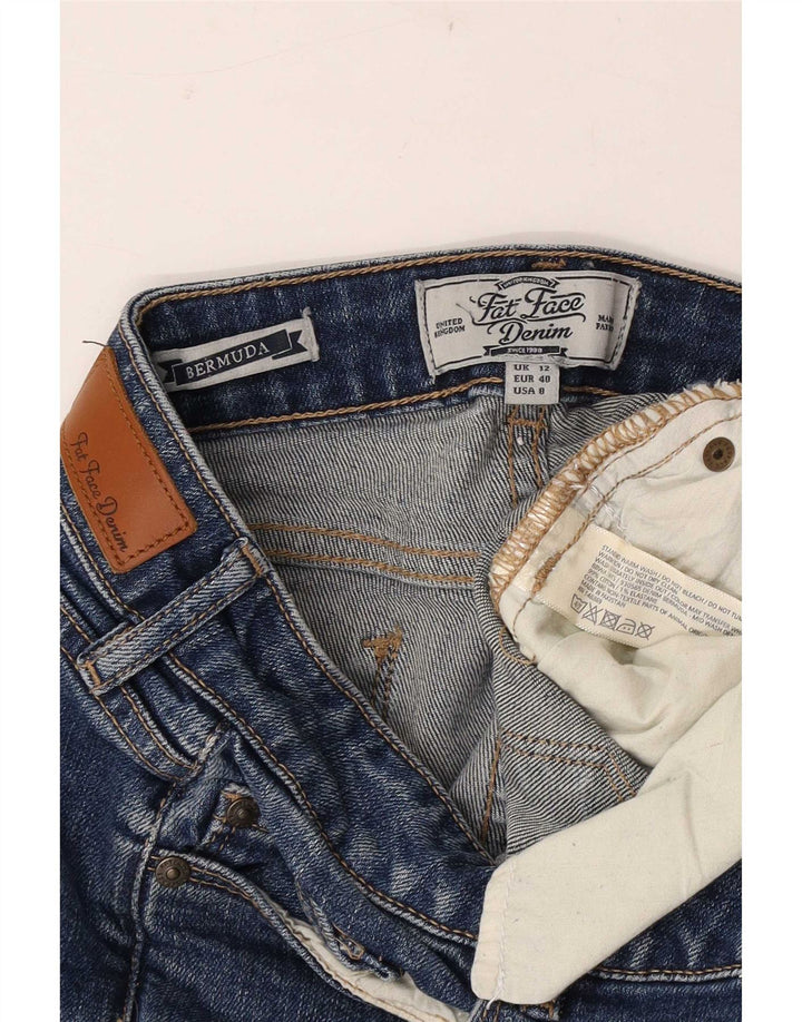 Fat Face Bermuda en jean pour femme UK 12 Medium W30 Bleu Coton