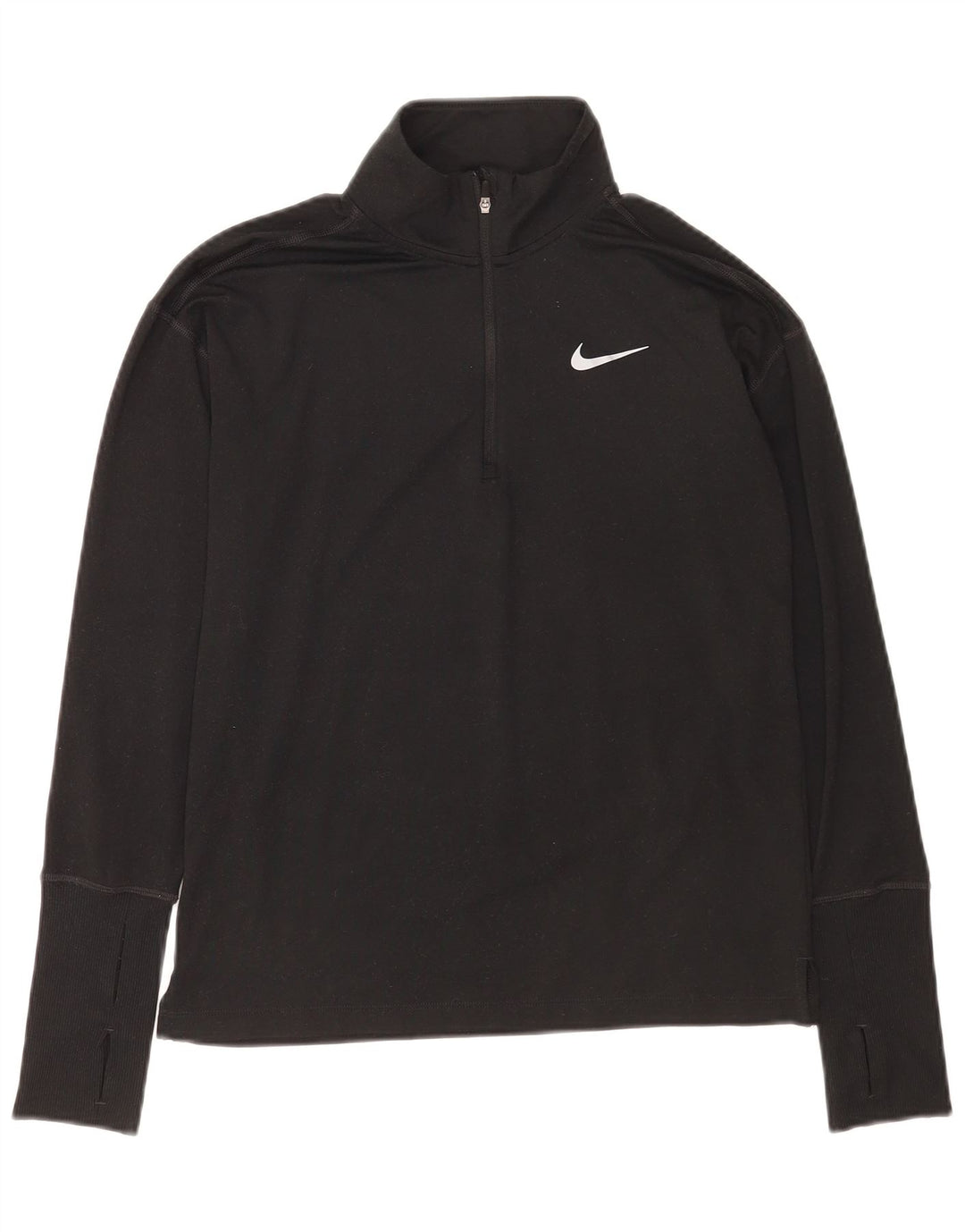 Nike Dri Fit Haut à manches longues avec col zippé pour homme Noir XS