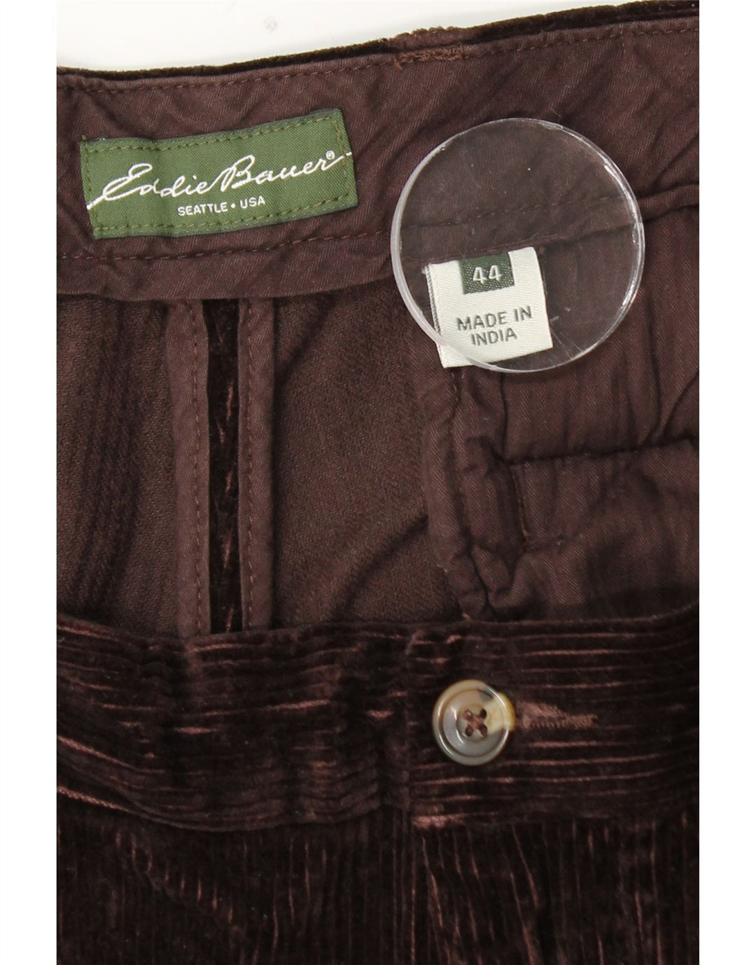 EDDIE BAUER Pantalon en velours côtelé pour homme W44 L30 Coton marron