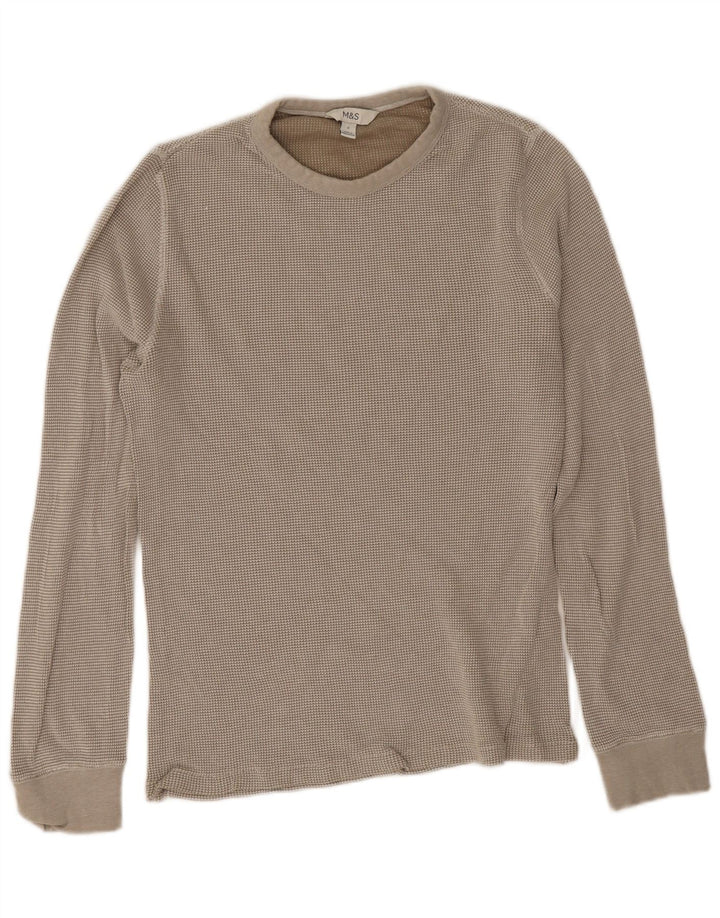 Marks & Spencer Haut à manches longues pour homme en coton beige moyen