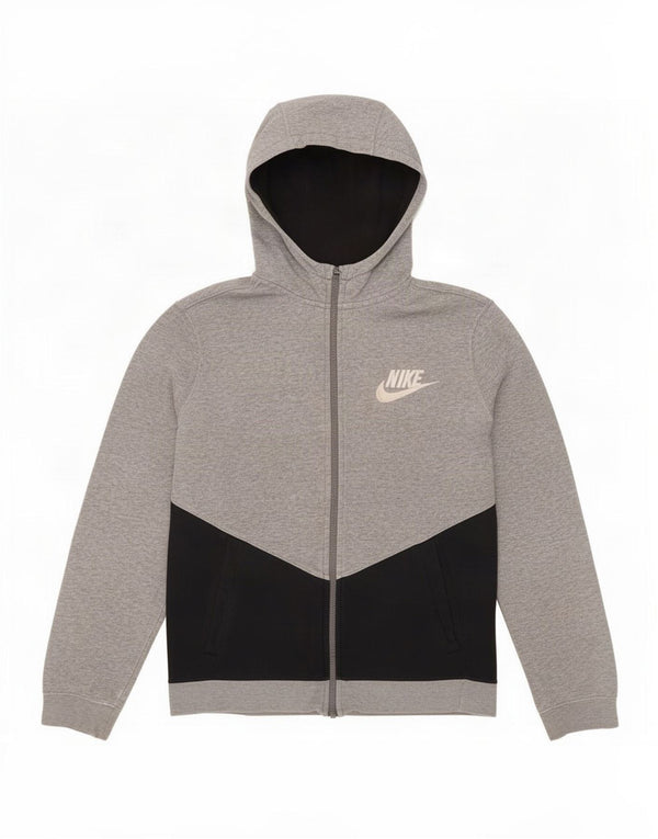 Nike Pull à capuche zippé pour garçon 13-14 ans XL Gris Colorblock Coton